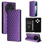 For Umidigi G100 / G100A Cubic Grid Texture Flip Leather Phone Case(Purple)
