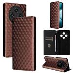 For Umidigi G100 / G100A Cubic Grid Texture Flip Leather Phone Case(Brown)