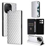 For Umidigi Note 100 4G / 5G / Note 100A Cubic Grid Texture Flip Leather Phone Case(Silver)