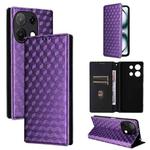 For Umidigi Note 100 4G / 5G / Note 100A Cubic Grid Texture Flip Leather Phone Case(Purple)