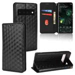 For Google Pixel 6 Pro Cubic Grid Texture Flip Leather Phone Case(Black)