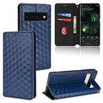 For Google Pixel 6 Pro Cubic Grid Texture Flip Leather Phone Case(Blue)