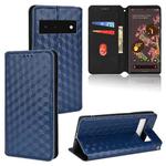 For Google Pixel 6 Cubic Grid Texture Flip Leather Phone Case(Blue)