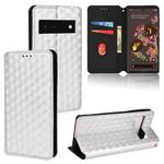 For Google Pixel 6 Cubic Grid Texture Flip Leather Phone Case(Silver)