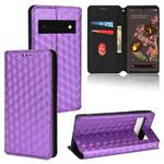 For Google Pixel 6 Cubic Grid Texture Flip Leather Phone Case(Purple)