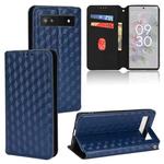For Google Pixel 6a Cubic Grid Texture Flip Leather Phone Case(Blue)