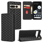 For Google Pixel 7 Pro Cubic Grid Texture Flip Leather Phone Case(Black)