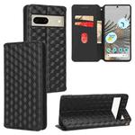 For Google Pixel 7 Cubic Grid Texture Flip Leather Phone Case(Black)