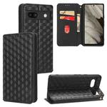 For Google Pixel 7a Cubic Grid Texture Flip Leather Phone Case(Black)