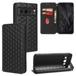 For Google Pixel 8 Pro Cubic Grid Texture Flip Leather Phone Case(Black)