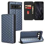 For Google Pixel 8 Pro Cubic Grid Texture Flip Leather Phone Case(Blue)