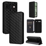 For Google Pixel 8a Cubic Grid Texture Flip Leather Phone Case(Black)