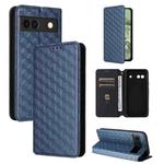 For Google Pixel 8a Cubic Grid Texture Flip Leather Phone Case(Blue)