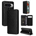 For Google Pixel 9 Pro XL Cubic Grid Texture Flip Leather Phone Case(Black)
