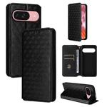 For Google Pixel 9 / Pixel 9 Pro Cubic Grid Texture Flip Leather Phone Case(Black)