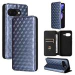 For Google Pixel 9a Cubic Grid Texture Flip Leather Phone Case(Blue)