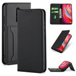 For Xiaomi Redmi Note 8 Pro Strong Magnetism Shockproof Horizontal Flip Liquid Feel Leather Case with Holder & Card Slots & Wallet(Black)