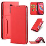 For Xiaomi Redmi Note 8 Pro Strong Magnetism Shockproof Horizontal Flip Liquid Feel Leather Case with Holder & Card Slots & Wallet(Red)