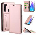 For Xiaomi Redmi Note 8T(India Version) Strong Magnetism Shockproof Horizontal Flip Liquid Feel Leather Case with Holder & Card Slots & Wallet(Rose Gold)