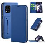 For Xiaomi Mi 10 Lite / 10 Youth 5G Strong Magnetism Shockproof Horizontal Flip Liquid Feel Leather Case with Holder & Card Slots & Wallet(Blue)