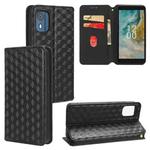 For Nokia C02 Cubic Grid Texture Flip Leather Phone Case(Black)