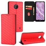 For Nokia C10 / Nokia C20 Cubic Grid Texture Flip Leather Phone Case(Red)