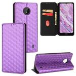 For Nokia C10 / Nokia C20 Cubic Grid Texture Flip Leather Phone Case(Purple)