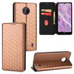 For Nokia C10 / Nokia C20 Cubic Grid Texture Flip Leather Phone Case(Brown)