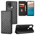 For Nokia C21 Plus Cubic Grid Texture Flip Leather Phone Case(Black)