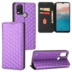 For Nokia C21 Plus Cubic Grid Texture Flip Leather Phone Case(Purple)