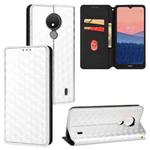 For Nokia C21 Cubic Grid Texture Flip Leather Phone Case(Silver)