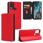 For Nokia C22 Cubic Grid Texture Flip Leather Phone Case(Red)