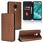 For Nokia C30 Cubic Grid Texture Flip Leather Phone Case(Brown)