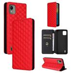 For Nokia C110 Cubic Grid Texture Flip Leather Phone Case(Red)
