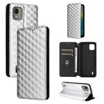 For Nokia C110 Cubic Grid Texture Flip Leather Phone Case(Silver)
