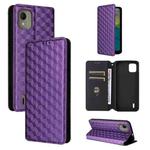 For Nokia C110 Cubic Grid Texture Flip Leather Phone Case(Purple)