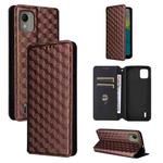 For Nokia C110 Cubic Grid Texture Flip Leather Phone Case(Brown)