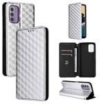 For Nokia C300 Cubic Grid Texture Flip Leather Phone Case(Silver)