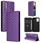 For Nokia C300 Cubic Grid Texture Flip Leather Phone Case(Purple)