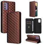 For Nokia C300 Cubic Grid Texture Flip Leather Phone Case(Brown)