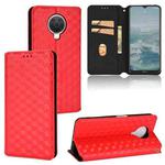 For Nokia G10 / Nokia G20 Cubic Grid Texture Flip Leather Phone Case(Red)