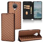 For Nokia G10 / Nokia G20 Cubic Grid Texture Flip Leather Phone Case(Brown)