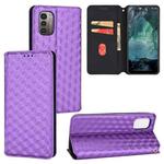 For Nokia G11 / Nokia G21 Cubic Grid Texture Flip Leather Phone Case(Purple)
