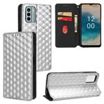 For Nokia G22 Cubic Grid Texture Flip Leather Phone Case(Silver)