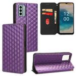 For Nokia G22 Cubic Grid Texture Flip Leather Phone Case(Purple)