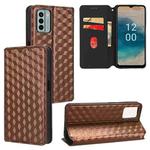 For Nokia G22 Cubic Grid Texture Flip Leather Phone Case(Brown)