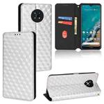 For Nokia G50 Cubic Grid Texture Flip Leather Phone Case(Silver)