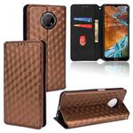 For Nokia G300 Cubic Grid Texture Flip Leather Phone Case(Brown)