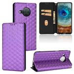 For Nokia X10 / X20 / X100 Cubic Grid Texture Flip Leather Phone Case(Purple)