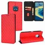 For Nokia XR20 Cubic Grid Texture Flip Leather Phone Case(Red)